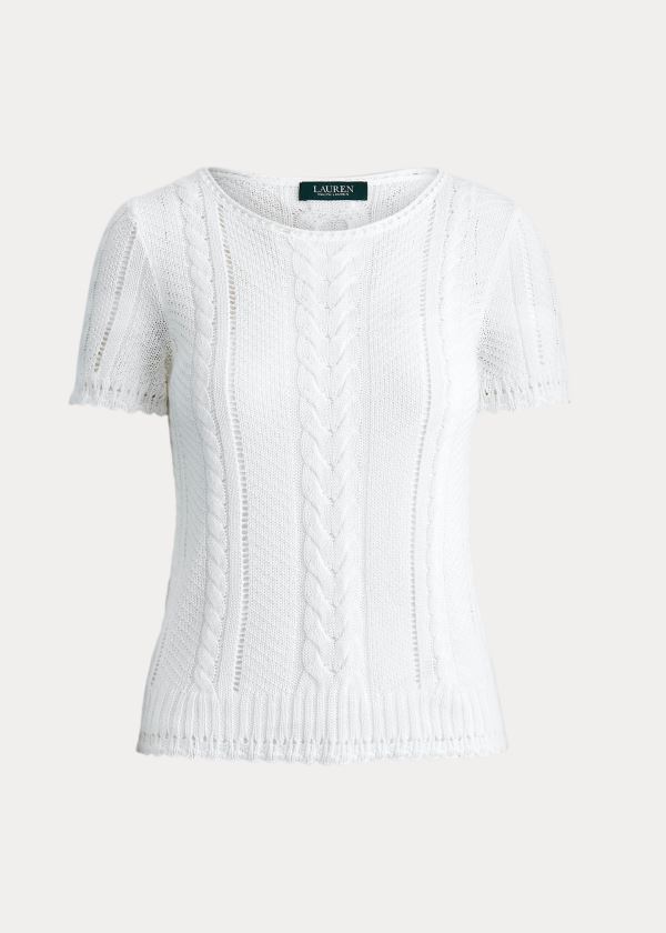 Suéter Ralph Lauren Cable-Knit Linen-Blend Mulher 08465-NGFY